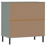 Sideboard with 3 Drawers Grey 77x40x79.5 cm Solid Wood OSLO 350980