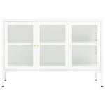 ZNTS Sideboard White 105x35x70 cm Steel and Glass 336068