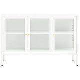 ZNTS Sideboard White 105x35x70 cm Steel and Glass 336068