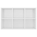 Book Cabinet/Sideboard High Gloss White 66x30x98 cm Engineered Wood 800348