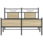 Bed Frame without Mattress Sonoma Oak 150x200 cm King Size Engineered Wood 4106982