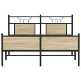 Bed Frame without Mattress Sonoma Oak 150x200 cm King Size Engineered Wood 4106982