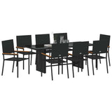 Garden Dining Set 9 pcs Black Poly Rattan 3365427