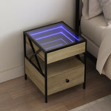 Bedside Table with Infinity LED Sonoma Oak 40x40x51 cm 3284102