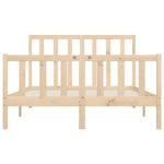 ZNTS Bed Frame without Mattress 120x200 cm Solid Wood 3106828