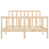 ZNTS Bed Frame without Mattress 120x200 cm Solid Wood 3106828