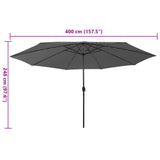 Garden Parasol with LED Lights 400 cm Anthracite 312532