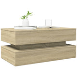 Coffee Table with LED Lights Sonoma Oak 90x50x40 cm 839863
