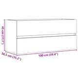 Sink Cabinet Old Wood 100x38.5x45 cm Engineered Wood 856252