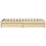 Bed Frame with Drawers without Mattress Sonoma Oak 75x190 cm Small Single 3280715