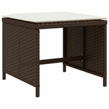 Garden Stools with Cushions 4 pcs Brown 41x41x36 cm Poly Rattan 365044