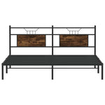 Bed Frame without Mattress Smoked Oak 183x203 cm Engineered Wood 4106747