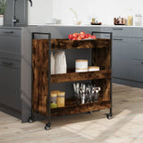 Kitchen Trolley Smoked Oak 70x30x82 cm Engineered Wood 842318