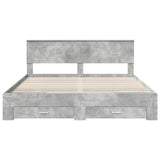 Bed Frame Concrete Grey 180 x 200 cm Engineered Wood 3410864