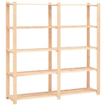 ZNTS 5-Tier Storage Racks 3 pcs 170x38x170 cm Solid Pinewood 500 kg 3051110