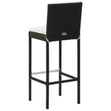 3 Piece Garden Bar Set with Cushions Poly Rattan Black 3095421