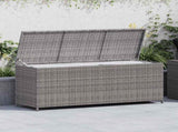 Garden Storage Box Grey 150x50x60 cm Poly Rattan 46462