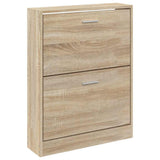 Shoe Cabinet Oak 59x17x81 cm Engineered Wood 342535