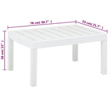 Garden Table White 78x55x38 cm Plastic 48814