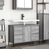 Basin Cabinet with Drawers Grey Sonoma 90x34.5x60 cm 861890