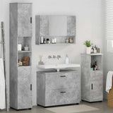 Bathroom Furniture Set with Drawer 4 pcs Concrete Grey 3393046