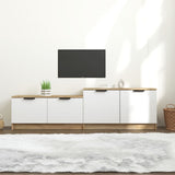 ZNTS TV Cabinet White and Sonoma Oak 158.5x36x45 cm Engineered Wood 811489