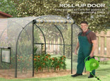 Polytunnel Greenhouse Walk-in Grow House with Plasric Cover, Door, Mesh Window and Steel Frame, 3 x T3398P318593