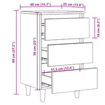 ZNTS Bedside Cabinet Old Wood 40x35x69 cm Engineered Wood 856420