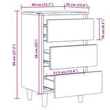 ZNTS Bedside Cabinet Old Wood 40x35x69 cm Engineered Wood 856420