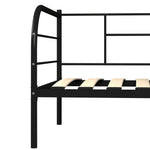 284673 DayBed Frame without Mattress Black Metal 90x200 cm