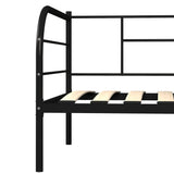 284673 DayBed Frame without Mattress Black Metal 90x200 cm