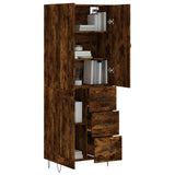 Highboard Smoked Oak 69.5x34x180 cm Engineered Wood 3198110