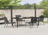 Garden Dining Set 5 pcs Black Powder-Coated Steel 3379138
