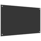 Kitchen Backsplash Dark Grey 100 x 60 cm Tempered Glass 42001249