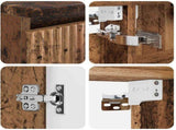 Bathroom Furniture Set 4 pcs Old Wood Engineered Wood and Glass 3407437