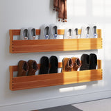 Wall-mounted Shoe Racks 2 pcs Wax Brown 110x8.5x23.5 cm Solid Wood Pine 844490