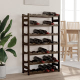 Wine Rack for 42 Bottles Black Solid Wood Pine 373403