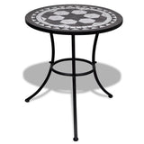 Garden Table Black and White Tough Powder-coated Iron 41532
