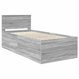Bed Frame Grey Sonoma 90 x 190 cm Engineered Wood 3408618