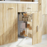 3-Tier Pull-out Kitchen Wire Basket Silver 47x25x56 cm 50969