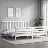 Bed Frame without Mattress White 200x200 cm Solid Wood Pine 3193812