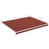 Replacement Fabric for Awning Orange and Brown 4.5x3.5 m 311960