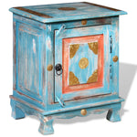 ZNTS Nightstand Solid Mango Wood Blue 243970