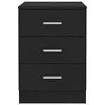 ZNTS Bedside Cabinet Black 38x35x56 cm Engineered Wood 800452