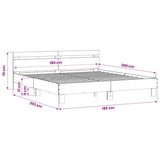 Bed Frame Smoked Oak Engineered wood Super King Size Durable 3207403