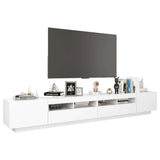 TV Cabinet with LED Lights White 260x35x40 cm 3081915