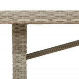 Garden Table with Glass Top Light Grey 190x80x74 cm Poly Rattan 365308