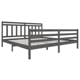 3100676 Bed Frame without Mattress Grey Solid Wood 200x200 cm