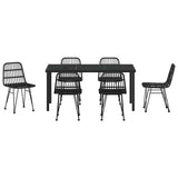 Garden Dining Set 7 pcs Black Powder-Coated Steel 3379202