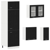 Kitchen Unit Lyon 8 pcs Black Oak Engineered Wood 3445843